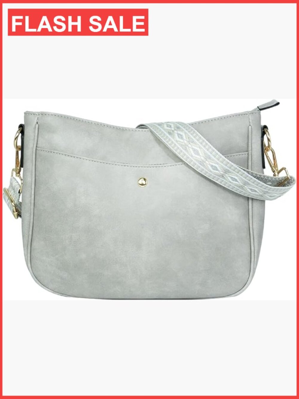 Bohemian Vintage Crossbody Bag with Wide Strap Vegan Leather Purse